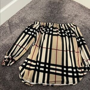 Plaid Off-Shoulder Women's Top